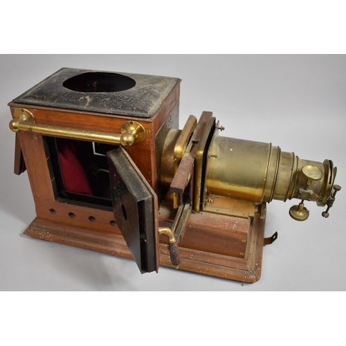 63 - A Victorian Brass Mounted Magic Lantern