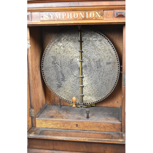 80 - A 19th Century Walnut Cased Upright Symphonium, working order.