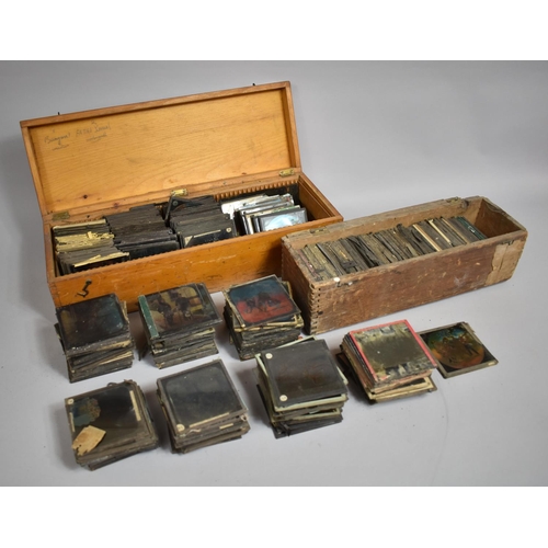 64 - A Large Collection of Victorian Coloured Magic Lantern Slides, Various Part Sets to include Slavery,... 