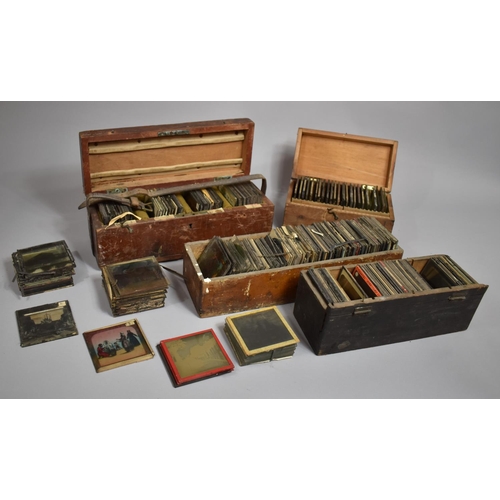 66 - A Large Collection of Victorian Magic Lantern Slides, Various Part Sets in Colour and Monochrome to ... 