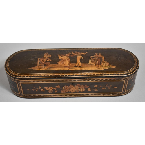 89 - A 19th Century Sorrento Ware Box and Later Page Turner, the Box with Top Marquetry and Inkwork Figur... 