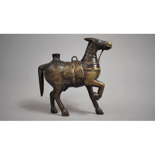 90 - An Early Persian/North Indian Bronze Burner in the Form of a Horse, 20cm high and 19cm Wide