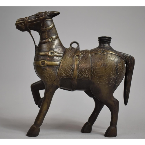 90 - An Early Persian/North Indian Bronze Burner in the Form of a Horse, 20cm high and 19cm Wide