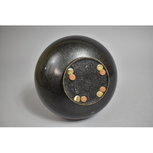 93 - A Japanese Enamelled Bronze and Mixed Metal Vase of Compressed Baluster Form, 19cms High