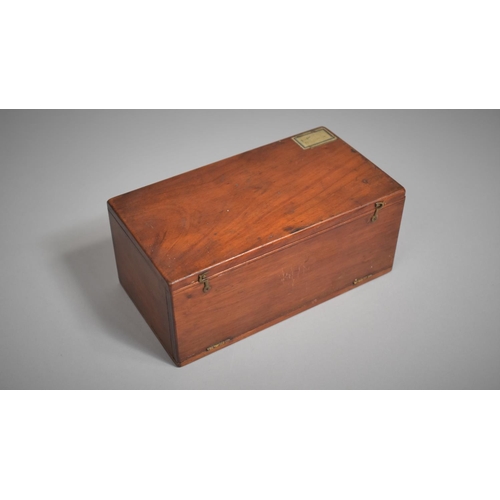 95 - An Early to Mid 20th Century Mahogany Cased Slide Box with Hinged Lid and Pull Down Front Containing... 