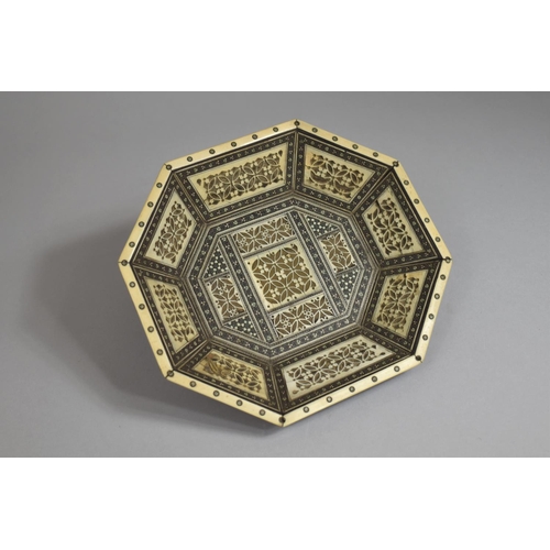 98 - A Late 19th/Early 20th Century Anglo Indian Visakhapatnam Octagonal Bowl with Inlaid Mosaic Work Dec... 