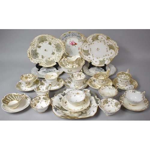 443 - A Collection of Various Gilt, White and Grey Decorated Teawares to Comprise Teacups, Saucers, Side P... 