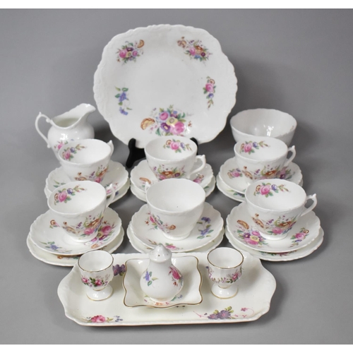 444 - A Floral Pattern Old Coalport Teaset to Comprise Six Cups, Six Saucers, Six Side Plates, Milk Jug, S... 