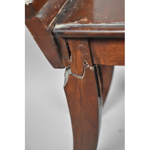 237 - A Victorian Mahogany Hall Chair, One Leg Repaired