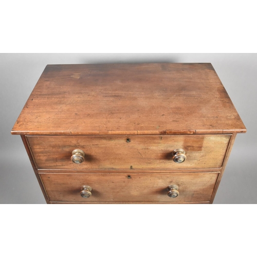 461 - A Small 19th Mahogany Chest of Three Long Drawers, 90x52x91cms High