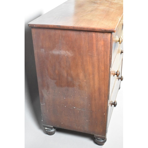 461 - A Small 19th Mahogany Chest of Three Long Drawers, 90x52x91cms High