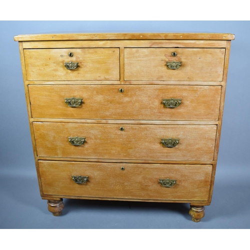 462 - A Late Victorian/Edwardian Satinwood Chest of Two Short and Three Long Drawers. 101x49x109cms High