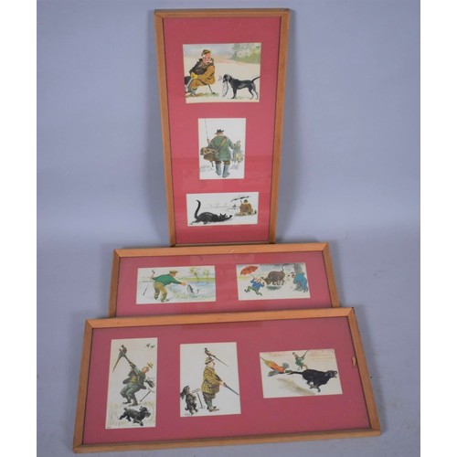 236 - A Set of Framed Novelty Shooting and Hunting Prints, Largest 53cms High