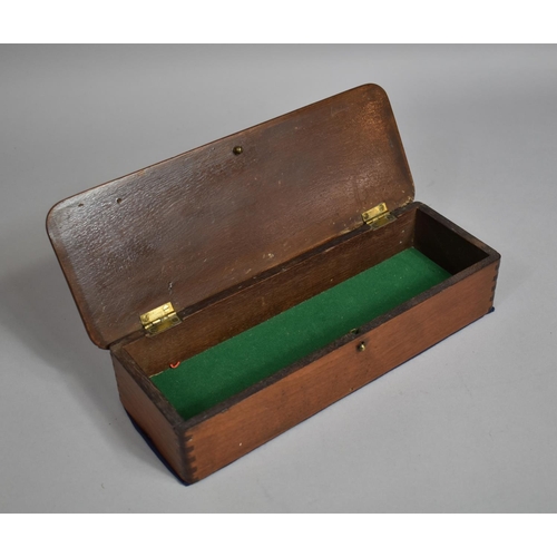 1 - A Late 19th Century Mahogany Glove Box with Push Button Catch to Hinged Lid, 33cm wide