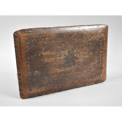 2 - An Oak Rectangular Stool in the Form of a Miniature Refectory Table with Carved Top, 30x20cm