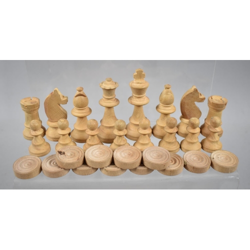 3 - A Mid 20th Century French Boxwood Chess Set