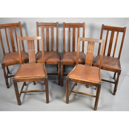 539 - A Set of Four Oak Dining Chairs by Lanertons Together with Pair of Oak Dining Chairs