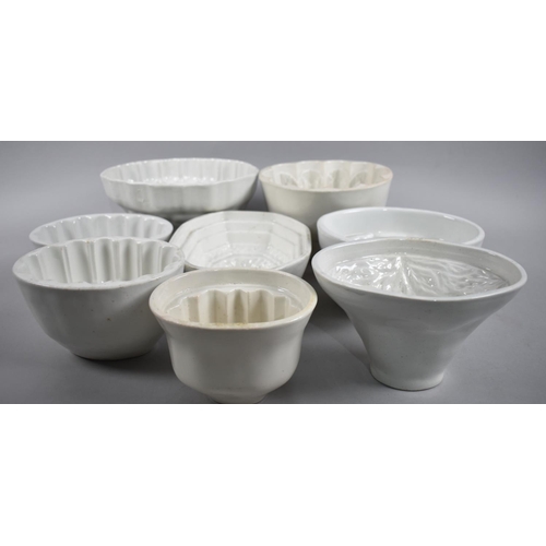57 - A Collection of Late 19th and Early 20th Century White Glazed Ceramic Jelly Moulds