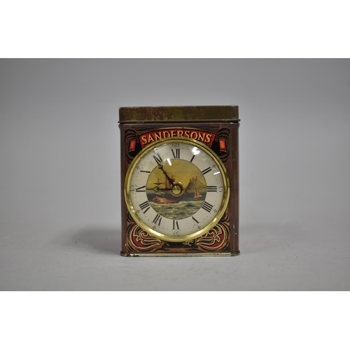 14 - A Novelty Tea Caddy with Clock Mounts, Complete with Caddy Spoon and Original Printed Instructions, ... 