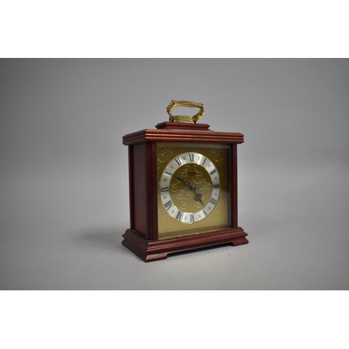 16 - A Modern Kundo Brass Mounted Mantle Clock with Quartz Movement, 17cm wide