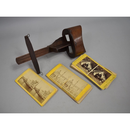 49 - A Late Victorian/Edwardian Stereoscopic Viewer Together with a Collection of Twenty-five Cards, Pict... 