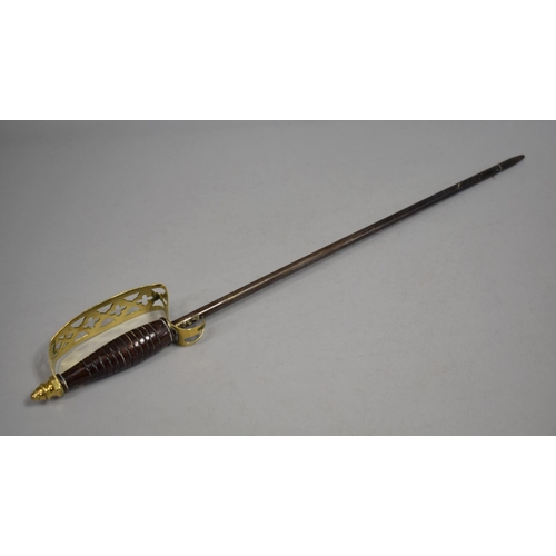 515 - A Mid 20th Century Brass and Wooden handled Poker