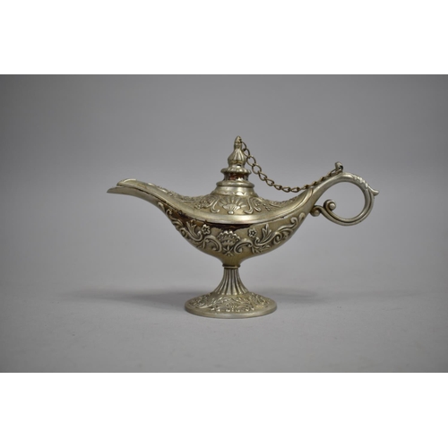 52 - A Mid 20th Century Metal Model of an Aladdin's Lamp, 19.5cm long