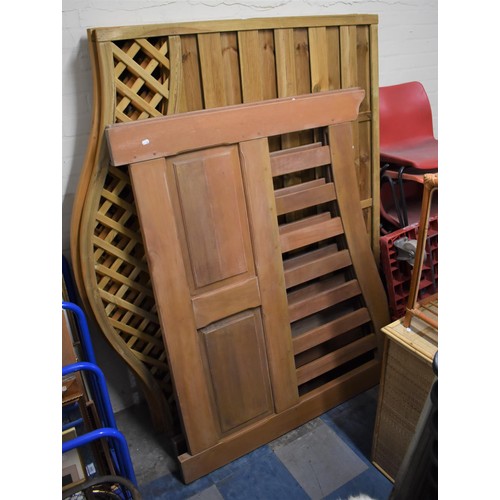 517 - A Pair of Wooden Entrance Drive Gates, Each 150cm wide Together with a Collection of Five Arch Toppe... 