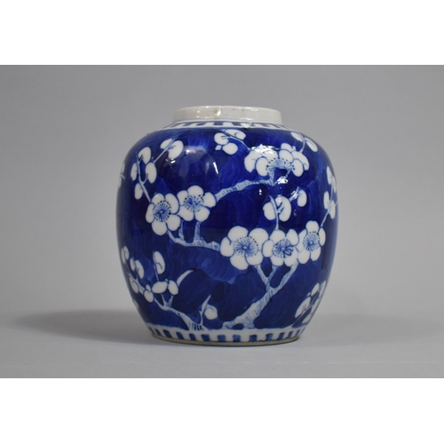 288 - A 19th Century Chinese Blue and White Prunus Pattern Ginger Jar, Four Character Mark to Base for Kan... 