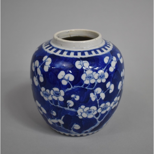 288 - A 19th Century Chinese Blue and White Prunus Pattern Ginger Jar, Four Character Mark to Base for Kan... 