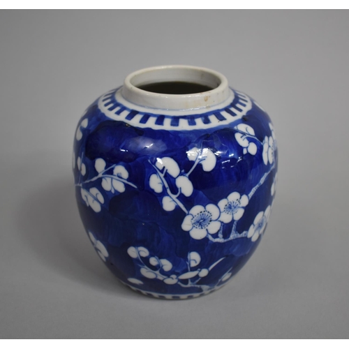 288 - A 19th Century Chinese Blue and White Prunus Pattern Ginger Jar, Four Character Mark to Base for Kan... 