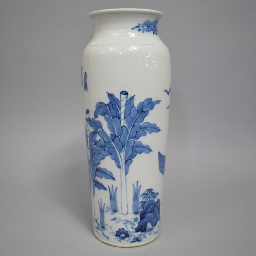 270 - A Large 19th Century Chinese Porcelain Blue and White Vase Finely Decorated with Temple Lion in Wall... 