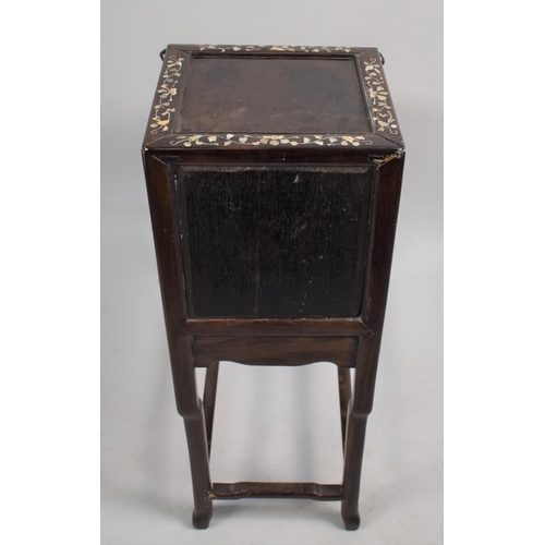 203 - A 19th Century Chinese Hardwood Two Tier Vase Stand/Occasional Table having Inlaid Mother of Pearl I... 