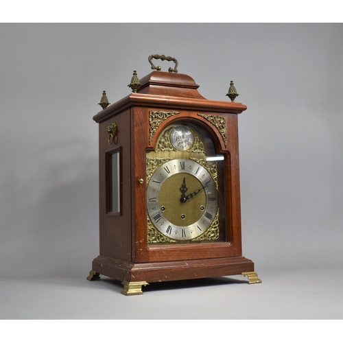 102 - A Large Late 20th Century Georgian Style Mahogany Cased Tempus Fugit Bracket Clock with Silvered Cha... 