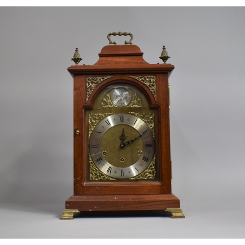 102 - A Large Late 20th Century Georgian Style Mahogany Cased Tempus Fugit Bracket Clock with Silvered Cha... 