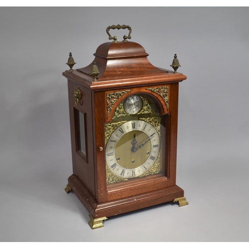 102 - A Large Late 20th Century Georgian Style Mahogany Cased Tempus Fugit Bracket Clock with Silvered Cha... 