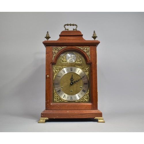 102 - A Large Late 20th Century Georgian Style Mahogany Cased Tempus Fugit Bracket Clock with Silvered Cha... 