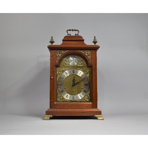 102 - A Large Late 20th Century Georgian Style Mahogany Cased Tempus Fugit Bracket Clock with Silvered Cha... 