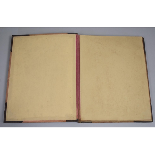 82 - A Leather Bound Album Containing Various Watercolours, Sketches, Clippings, Etchings etc, Paintings ... 