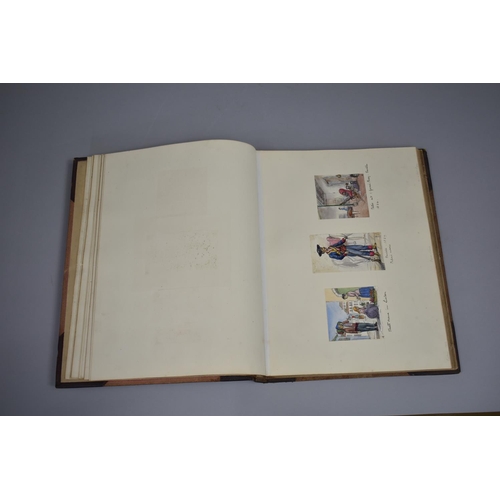 82 - A Leather Bound Album Containing Various Watercolours, Sketches, Clippings, Etchings etc, Paintings ... 