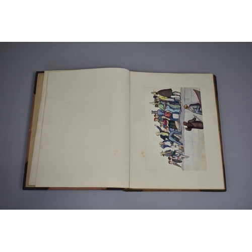 82 - A Leather Bound Album Containing Various Watercolours, Sketches, Clippings, Etchings etc, Paintings ... 