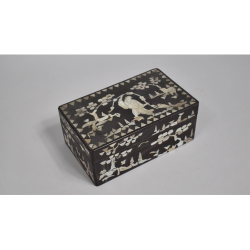 223 - A Chinese Lacquered and Mother of Pearl Inlaid Box, Decorate with Figure in Exterior Garden Setting,... 