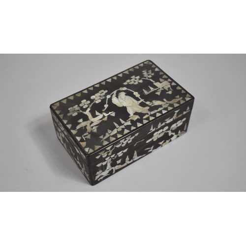 223 - A Chinese Lacquered and Mother of Pearl Inlaid Box, Decorate with Figure in Exterior Garden Setting,... 