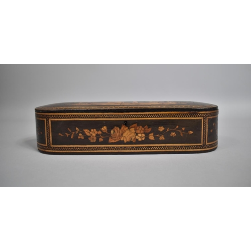 9 - A 19th Century Sorrento Ware Box, the Hinged Lid with Marquetry and Inkwork Figural Scene within Mos... 