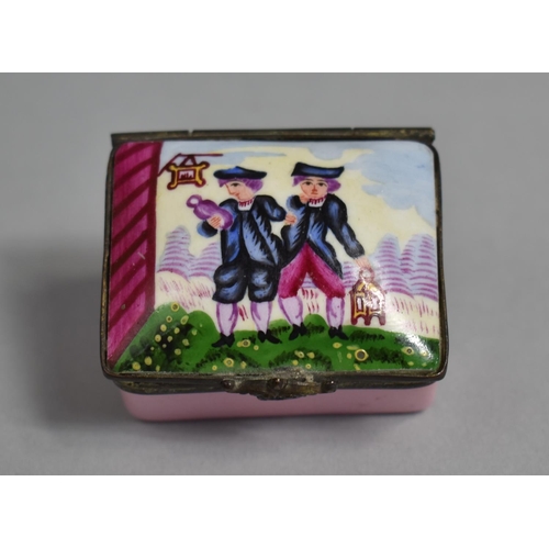 36 - A Patch Box, the Lid Decorated with 