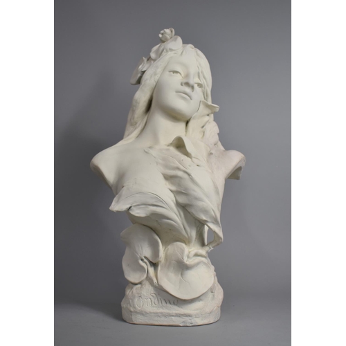 71 - An Art Nouveau Plaster cast Bust of Mythological Water Nymph 'Ondine' after Pierre Etienne Daniel Ca... 