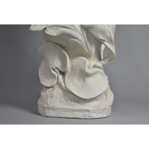 71 - An Art Nouveau Plaster cast Bust of Mythological Water Nymph 'Ondine' after Pierre Etienne Daniel Ca... 