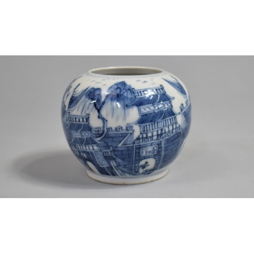 271 - A 19th Century Blue and White Porcelain Chinese Pot of Globular Squat Form decorated with City Walls... 