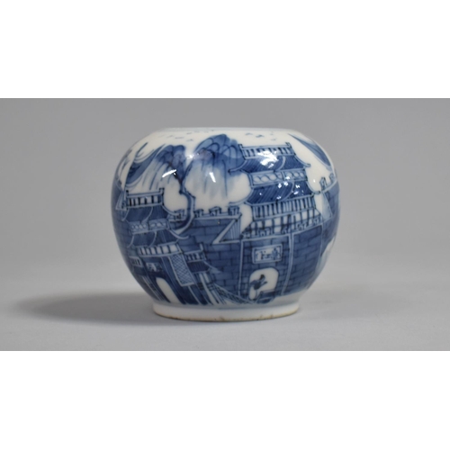 271 - A 19th Century Blue and White Porcelain Chinese Pot of Globular Squat Form decorated with City Walls... 