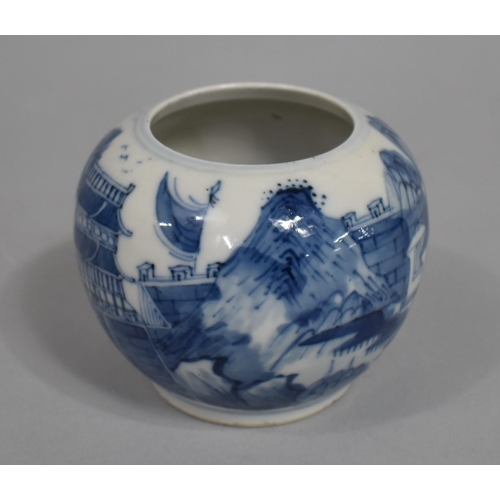 271 - A 19th Century Blue and White Porcelain Chinese Pot of Globular Squat Form decorated with City Walls... 